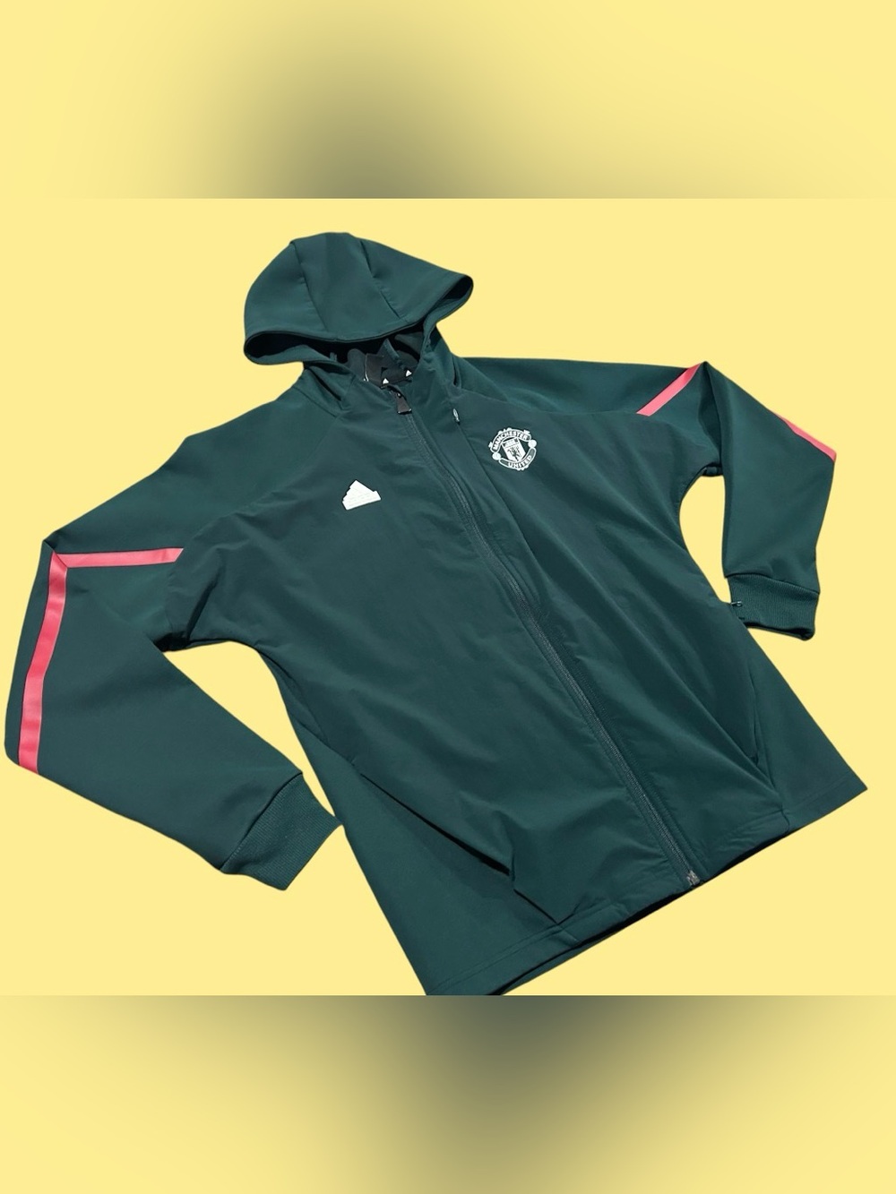 Men's Green Manchester United Adidas Gameday Raglan Full-Zip Hoodie Jacket